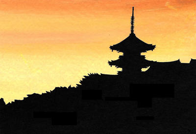 papercutting sunset