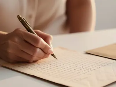 closeup of hand writing on paper