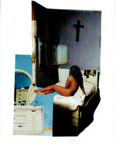woman laying on bed facing away