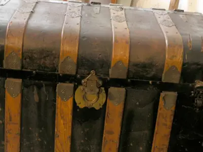front view of old trunk