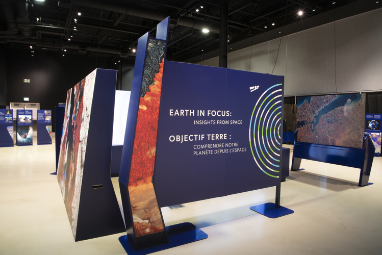 exhibit panels in Earth in Focus Exhibit